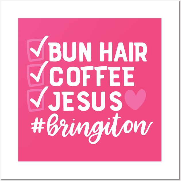 Bun Hair Coffee Jesus Wall Art by authorytees